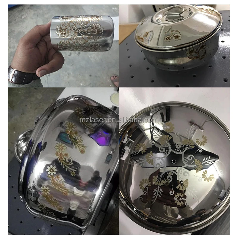 3D 60w M&Z  dynamic focusing standard fiber laser marking machine  metal arc spherical surface