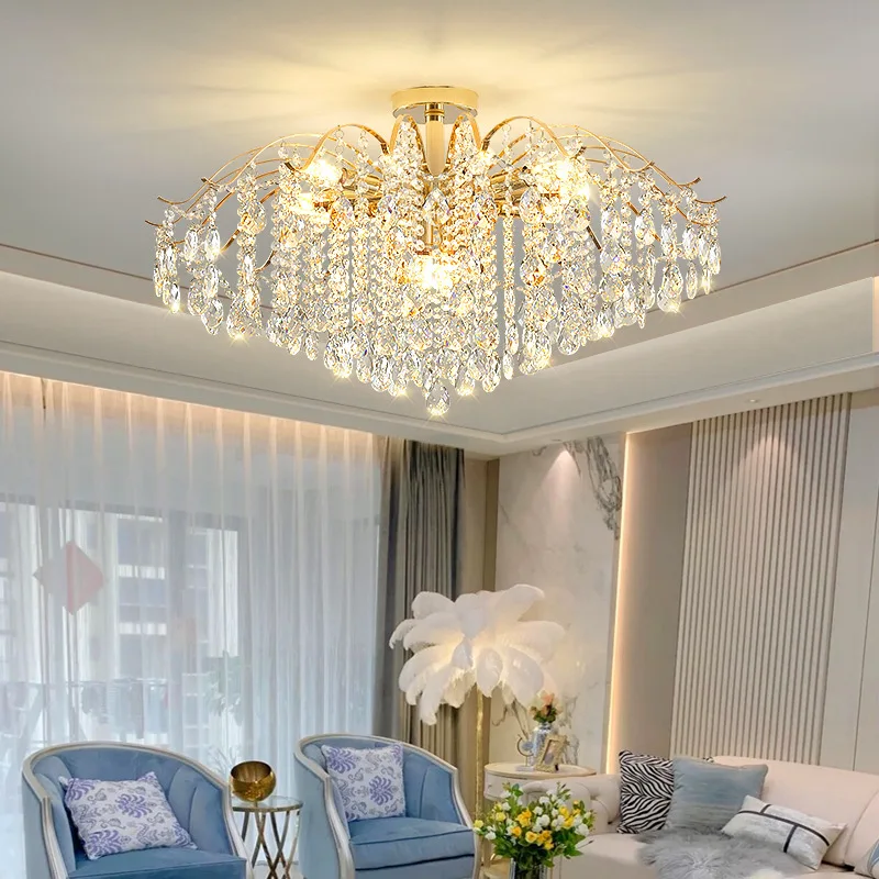 2023 Economic Style Creative Design K9 Crystal Chandelier for Staircase Long Pendant Lamp Hanging Light Fixtures Home