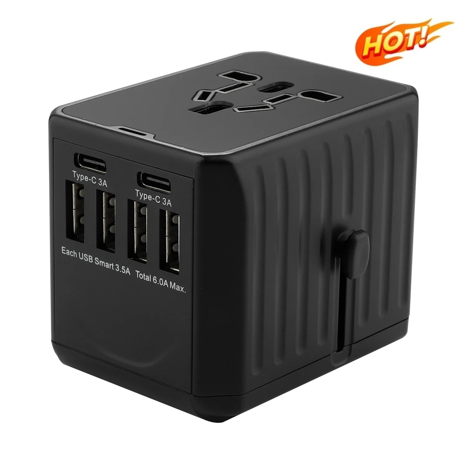 6USB 6A  power adapter Dual type C charge 2020 new idea AC DC plugs and sockets