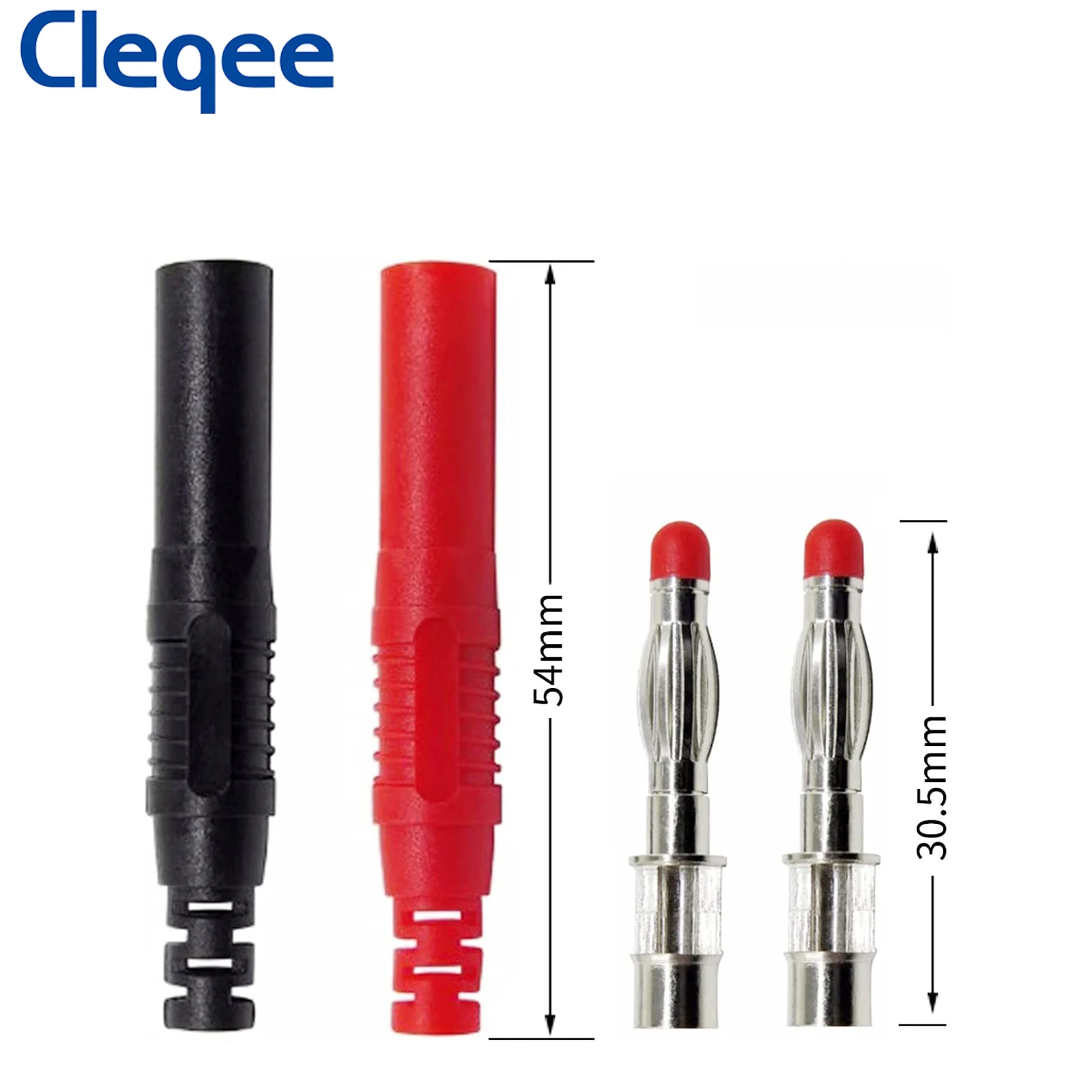 Cleqee P3013 High Quality safety 4mm Shrouded Banana Plug Solder In line DIY assembly test leads connectors