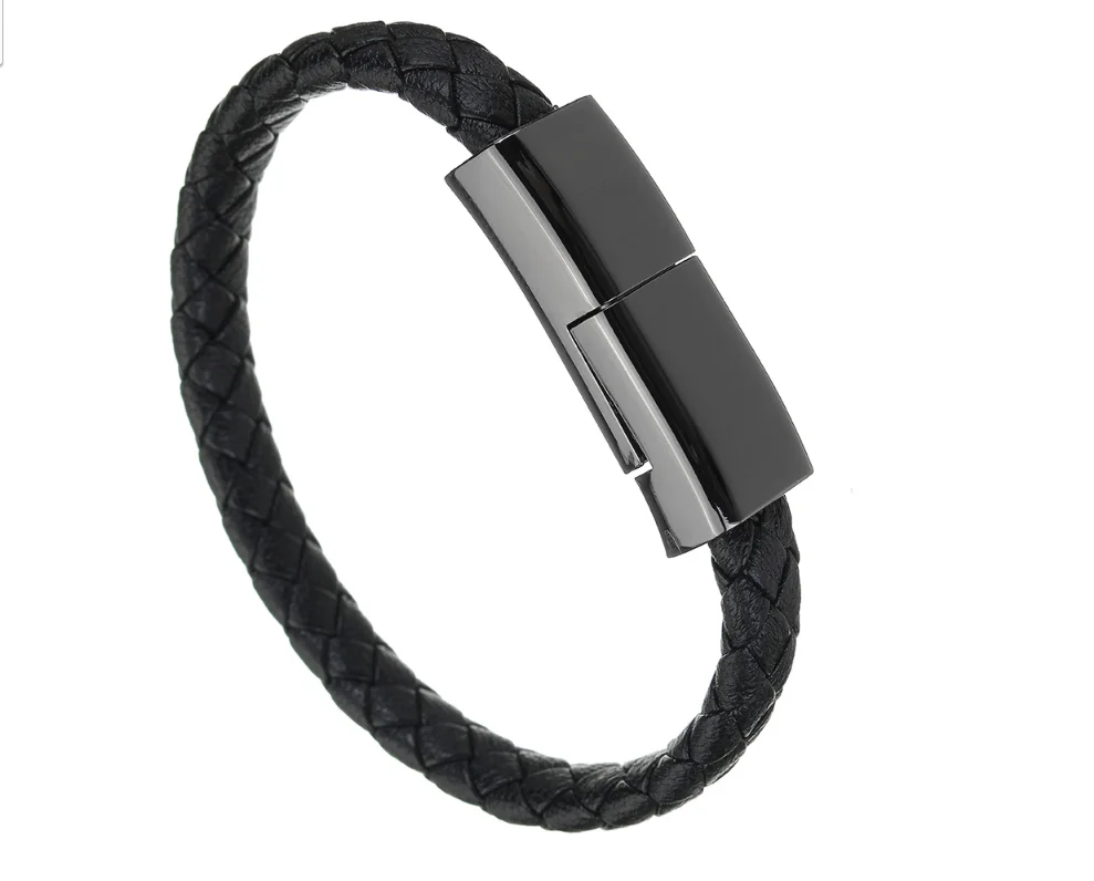 usb кабель-браслет, модные наручные часы для передачи данных и зарядки Шнур кабель для быстрой зарядки кожаный браслет кабель