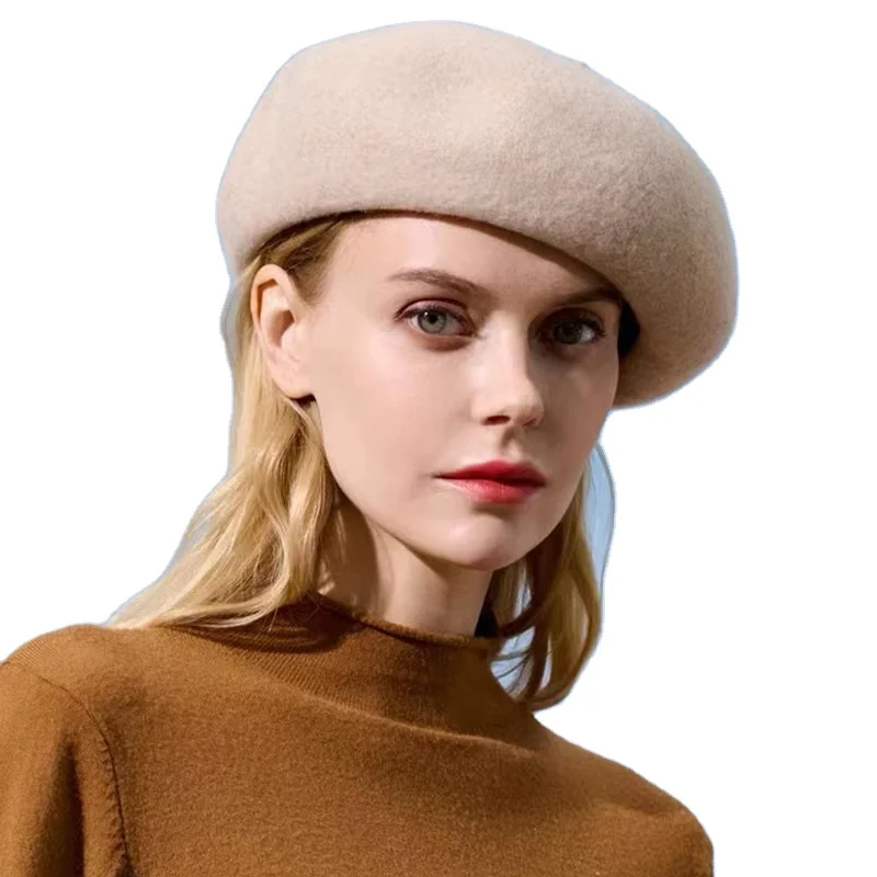 Fashion Winter beret Women Girl Warm Thicken Woollen Cashmere Beret Woolen Knitted beret Hat