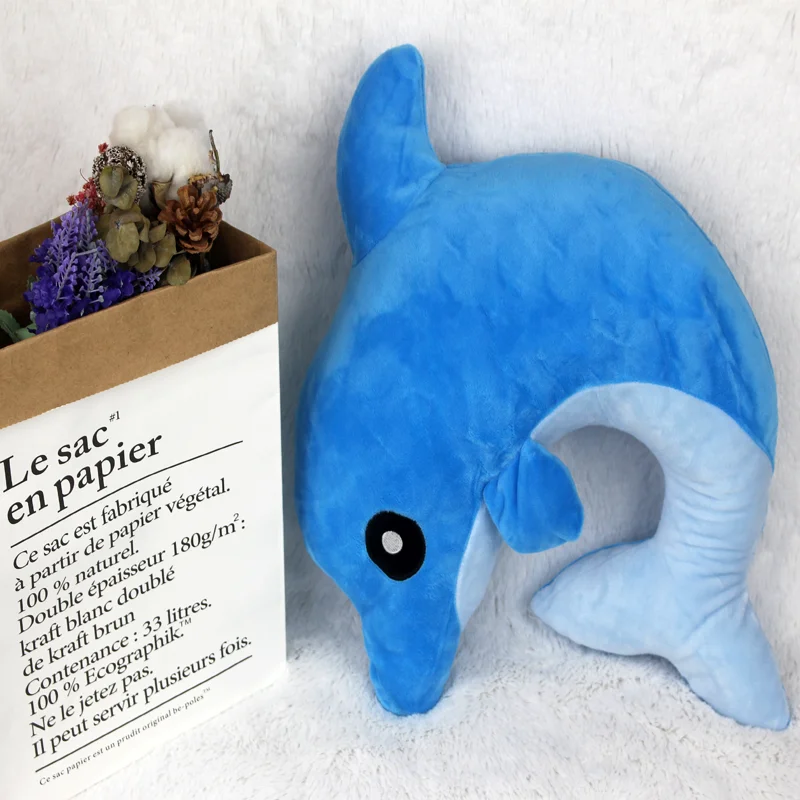 High Quality Cartoon Small Gifts Design Sleep Comfort Pillow Plush Throw Pillows Dolphin Fish Toys