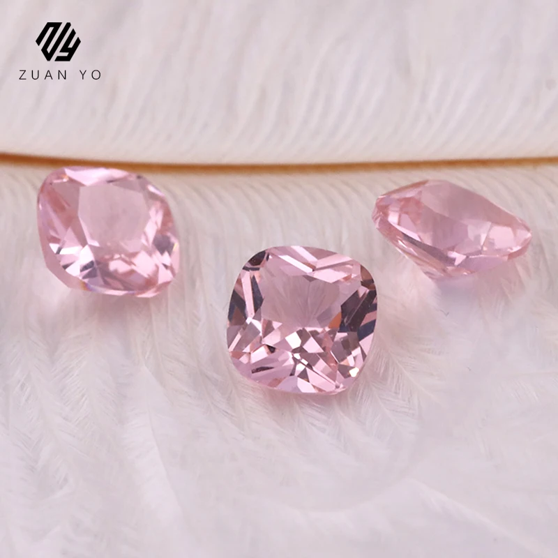 Round cut pink morganite stone gems all size available synthetic high quality loose morganite gemstone on sale