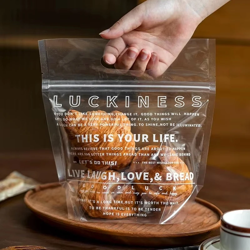 Resealable Ziplock Doypack Stand Up Pouch Clear Transparent Plastic Food Packaging Bag With Zipper