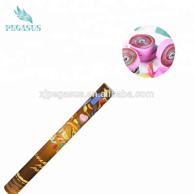 Factory Wholesale party popper personalised Paper table confetti long-cylinder disposable handheld compressed air Pegasus