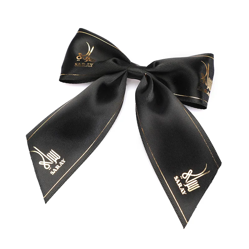 Wholesales Gold Sparkle Ribbon Bow Handmade Diy Satin Ribbon Bow Decorative Ribbon Bow For Perfume Bottle