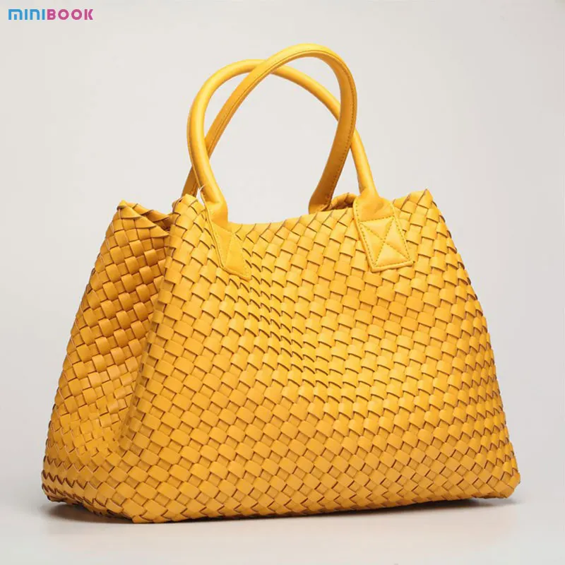 Large Capacity Genuine leather Shoulder bag  Tote Bag Luxury Designer Women Handmade Woven Female Factory Custom Logo Handbags
