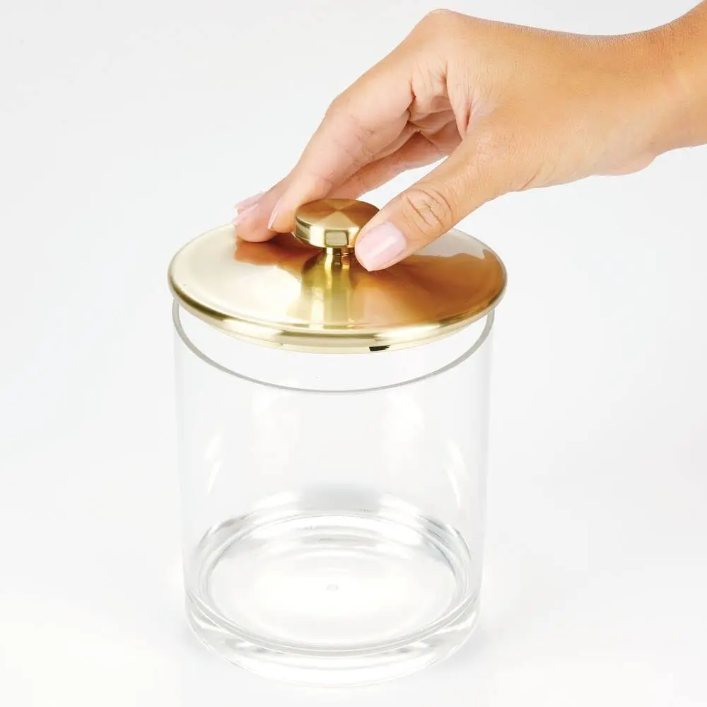 TS 2pcs/Set Clear Plastic Containers Moistureproof Food Storage Containers Modern Kitchen Apothecary Storage Jars with Lid