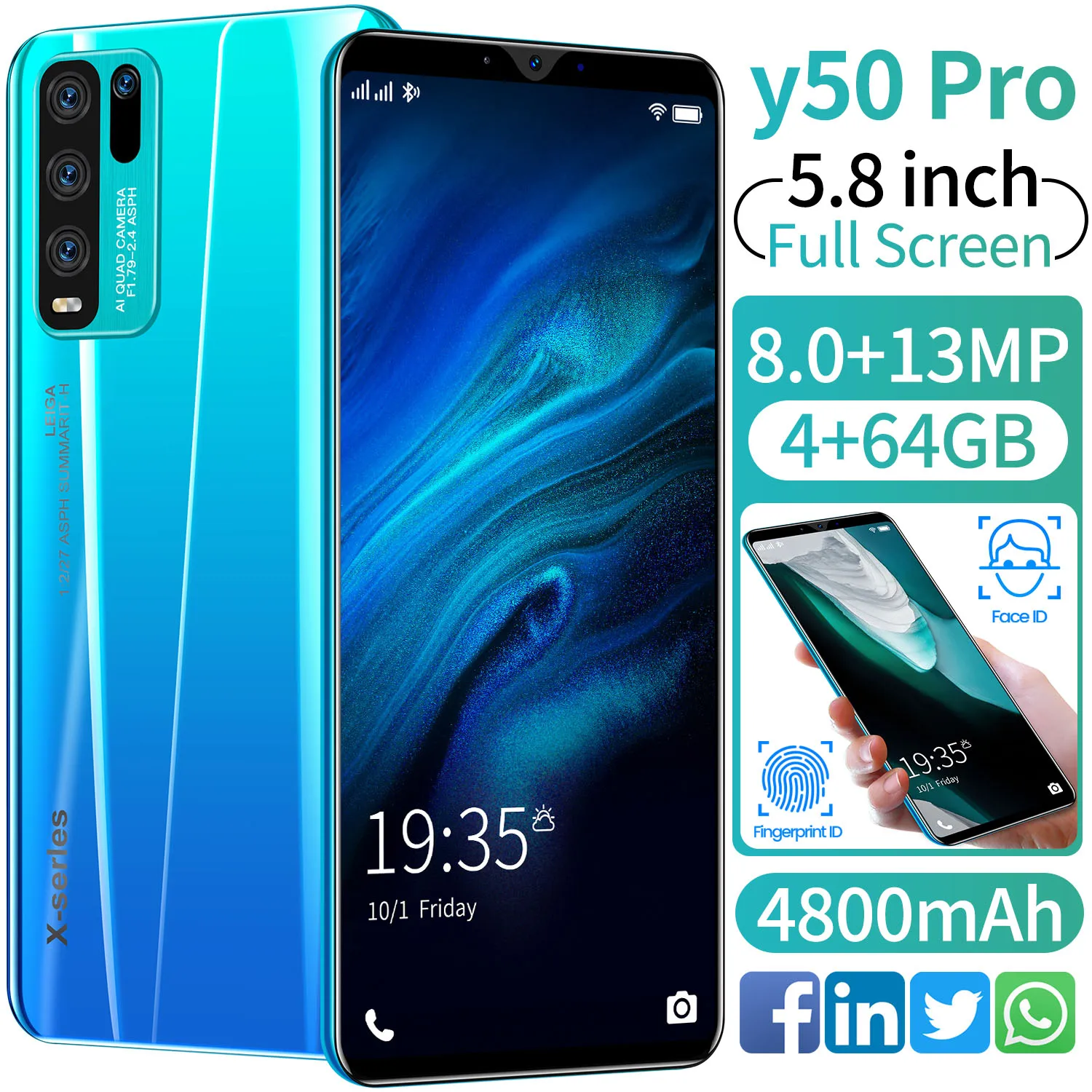  Y50 Pro 5 72 дюйма 64Gb Max новый список низкая цена поддержка техническая телефоны умный телефон