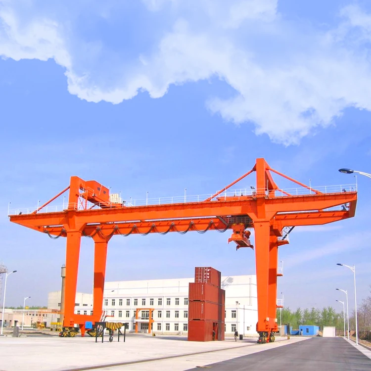 40ton or 50ton rail travelling container handling gantry crane with container spreader