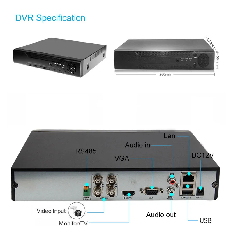 Хит продаж 4ch 2MP AHD камера H265 DVR Kit 1080P 4 камеры