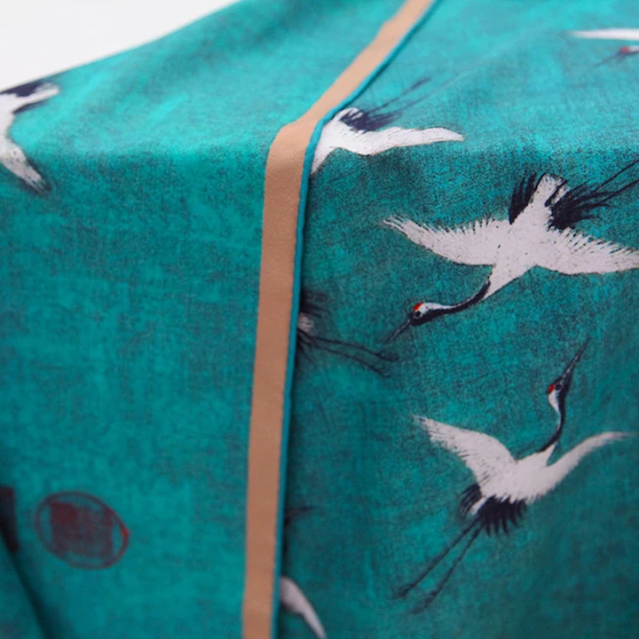 Crane Double Side Printed 100% Silk Scarf Square Stylish Women Scarves Shawl