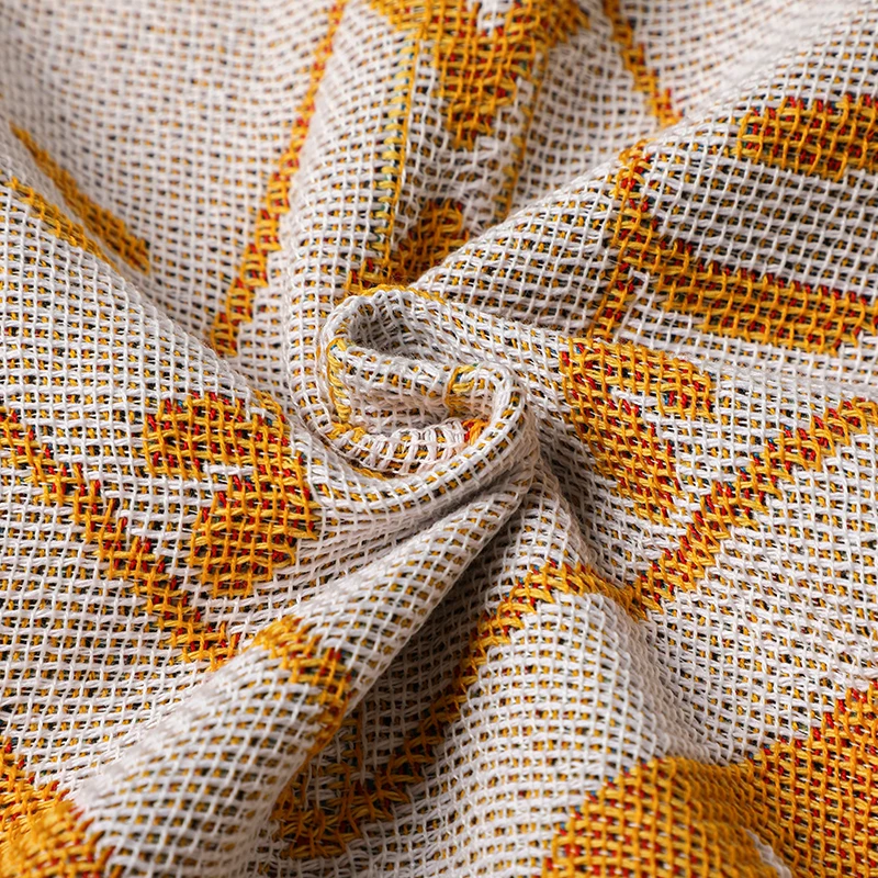 Recycled Cotton Custom Woven Blanket Throw Rugs Bohemian Throw Blanket