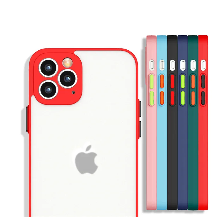  Чехол для iphone 12 pro max Аксессуары мобильных телефонов двухцветный Прозрачный матовый чехол 0 5 мм из ТПУ и поликарбоната 11 задняя