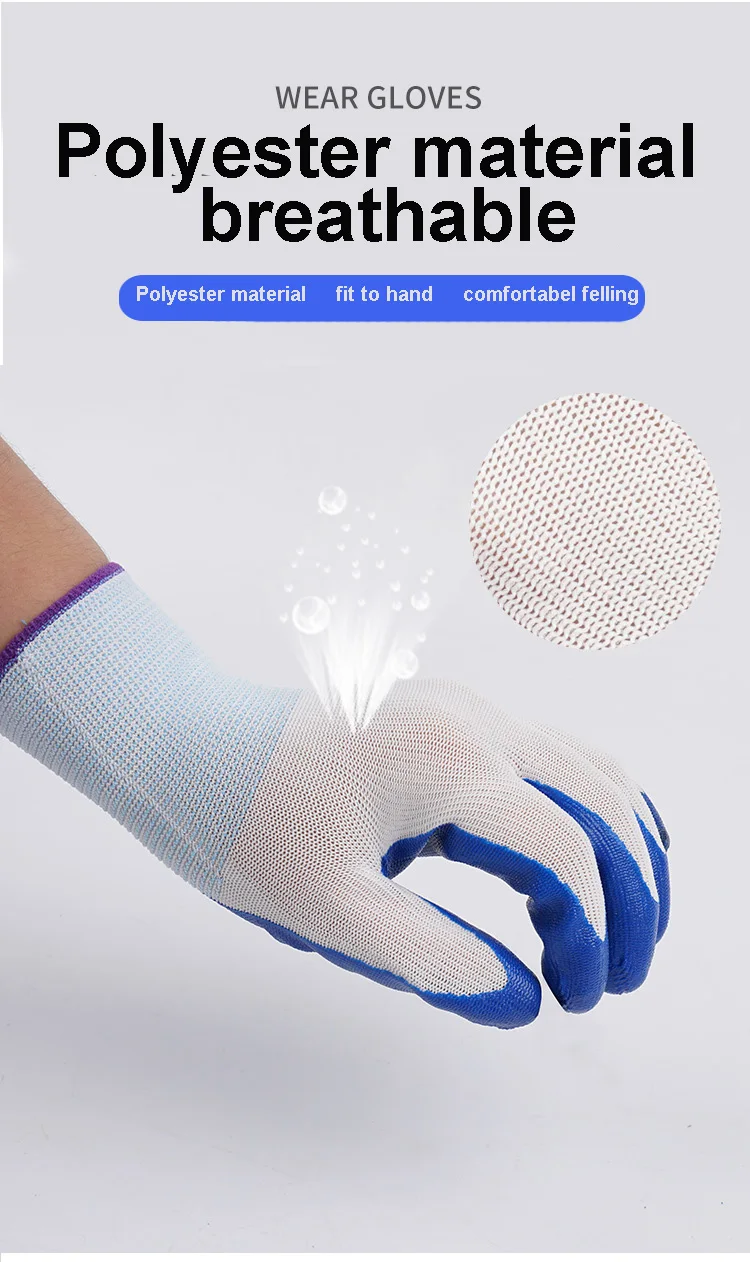 wholesale high quality Smooth nitrile coated gloves construction gloves working gloves for worker