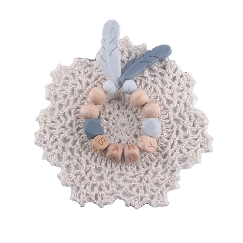 Товар для малышей, соска-пустышка для мальчиков и девочек, зажим, силиконовый браслет с бусинами для прорезывания зубов