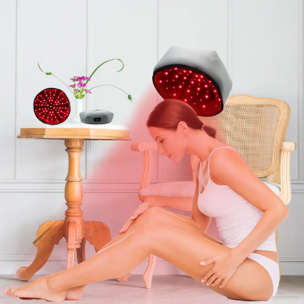 Chprety Home Use Helmet Full Scalp LED Treatment 650nm 830nm Red Hat Red Light Therapy Cap For Hair Loss Laser Cap Hair Growth