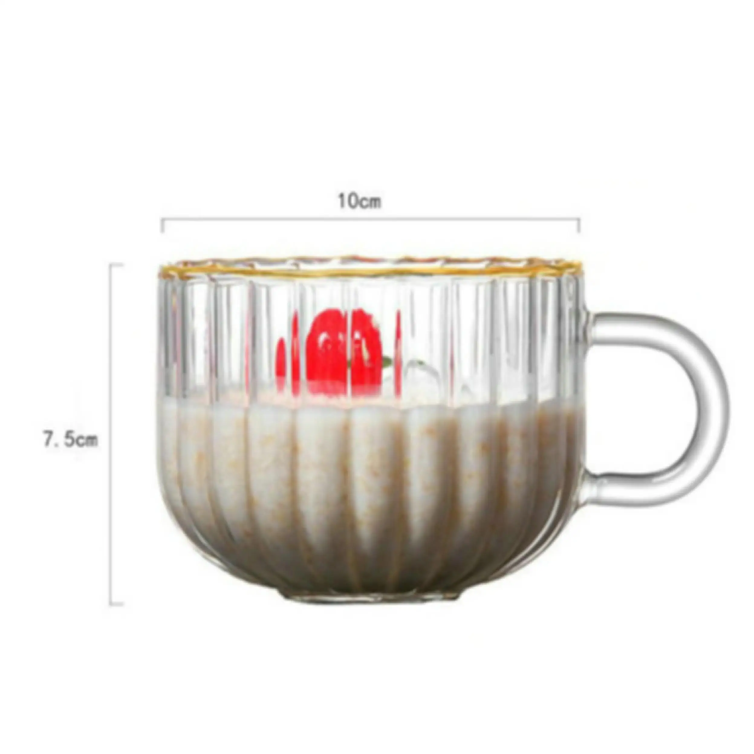 High Temperature Resistant Simple Style Pumpkin Shape Design Crystal Glass Cup for Breakfast and Milk