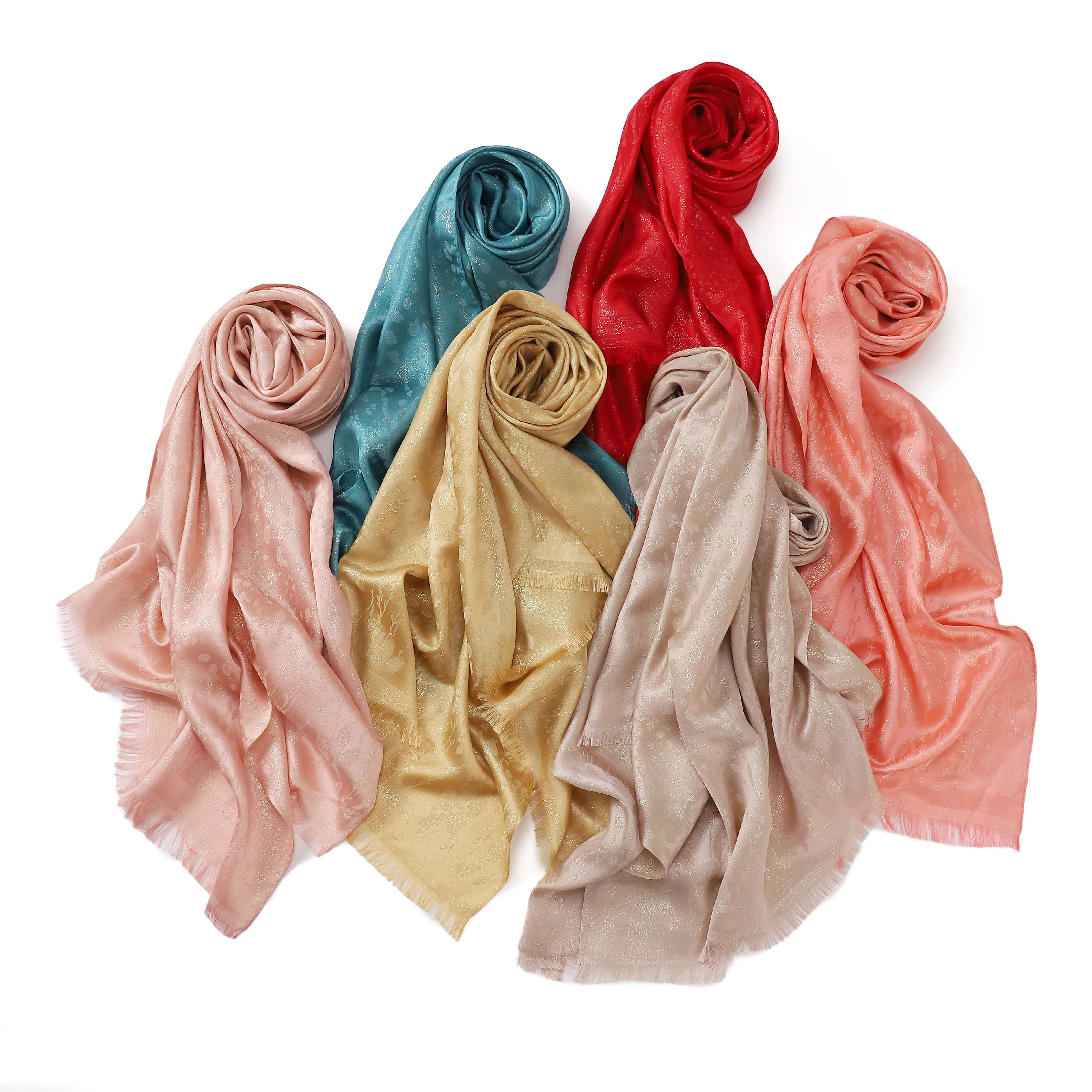 High Quality Malaysia Woman Luxury Ladies Muslims Scarves Summer Scarf Oval Pattern Hijab Women Ethnic Glitter Shimmer Shawl