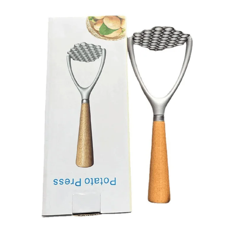 Good Quality Alloy Aluminium Strong Material Wooden Handle Potato Mashers