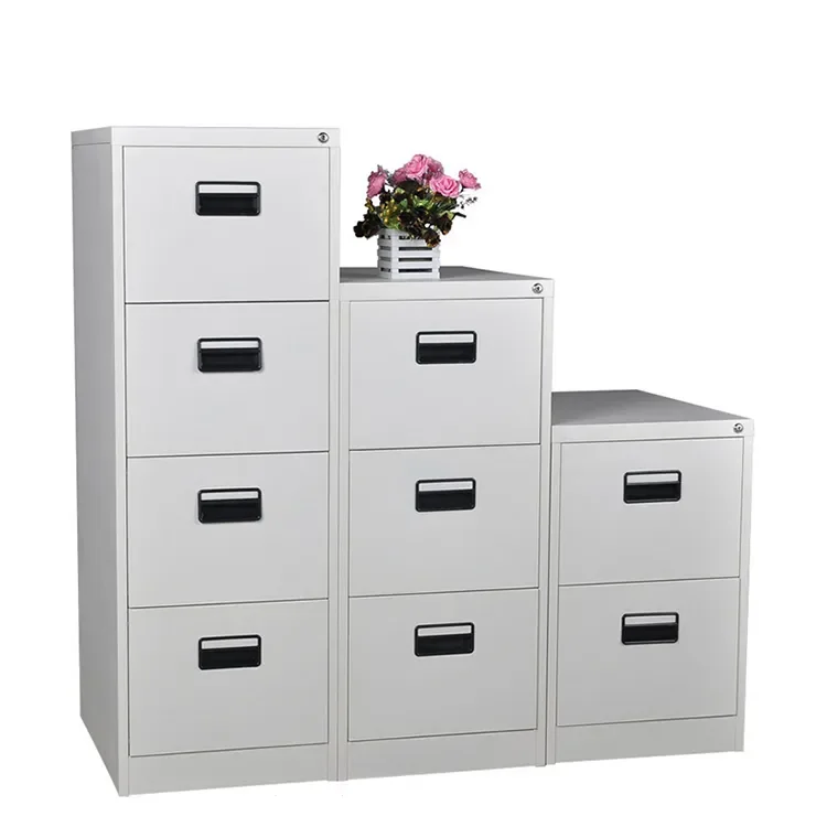 Easy Assemble Office Steel 2 3 4 Drawer Hanging Filing Cabinet With Central Cam Lock