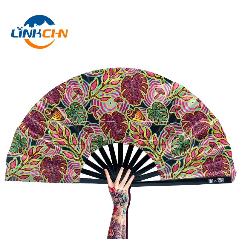 high quality custom large size kung fu hand fan for events