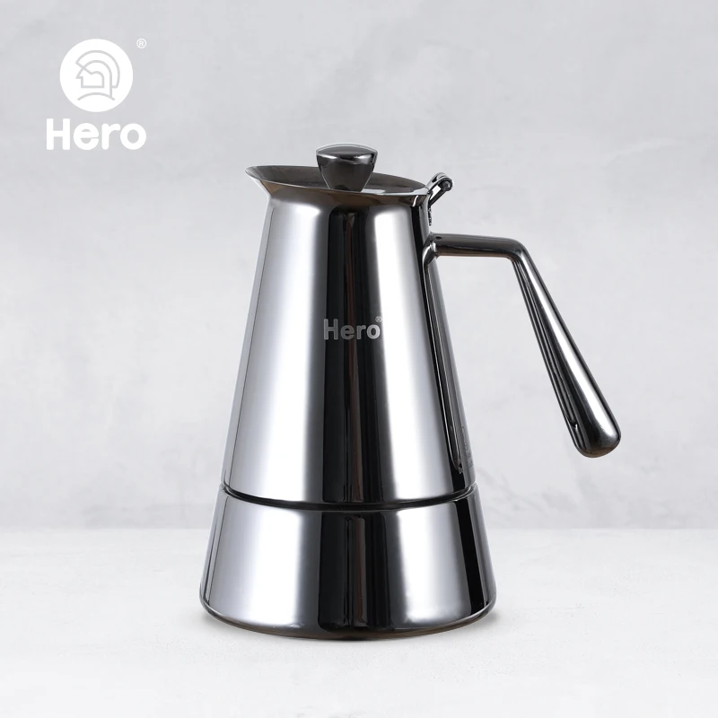 Zero Hero M06 Moka Pot Modern Stainless Steel Portable Coffee Maker Home Brewing Italian Concentrator Pot