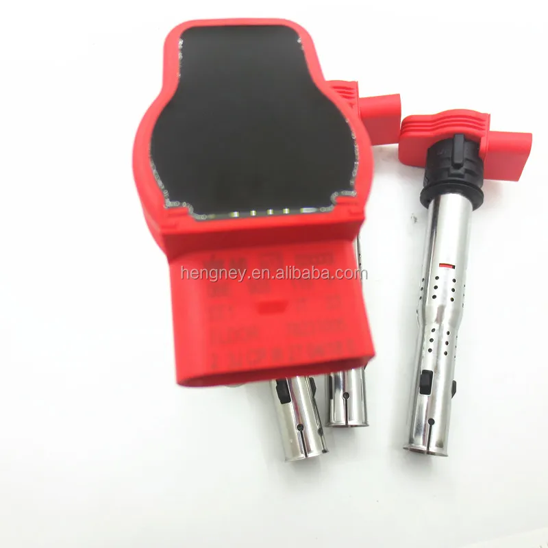 Красная катушка зажигания Hengney 06E905115F 06E905115E 06E905115A 06E905115 для GTI Rabbit Golf Passat CC Jetta A4 A5 A6 TT Q5 Q7 R8