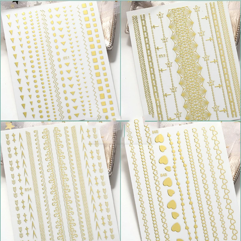 Ultra-thin self-adhesive manicure stickers Gold gilding series Classic gilding decal decoration nail stickers