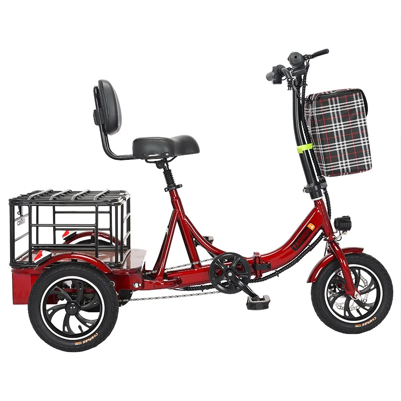 Factory stock Unisex Power-Assisted Folding Electric Tricycle Scooter with Foot Pedal Three-Wheel Smart Electronic Vehicle