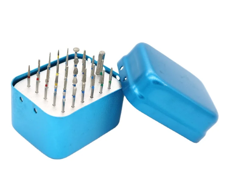 Dental Preparation Diamond Bur 30pcs Combination Packages with Disinfection Box