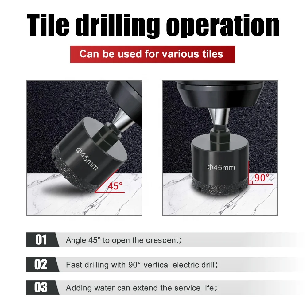 Diamond core drill bit 18 mm-120mm dry vacuum brazed drill bit for rock