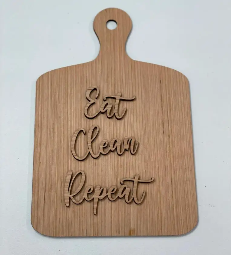 Cutting Board Shaped Sign Bamboo Crafts Custom Wood Signs with Stand for Decor