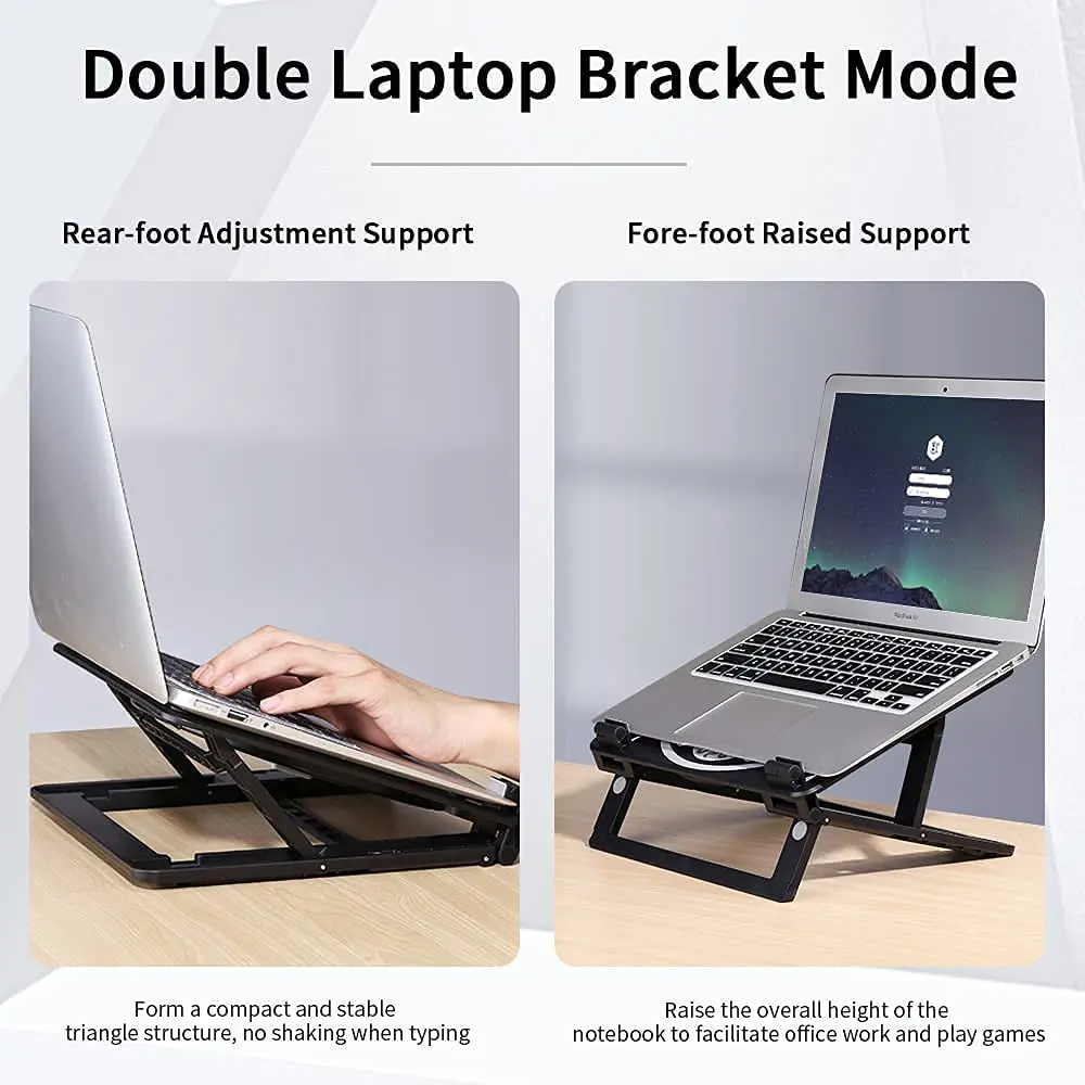 Laptop Cooling Pad 15.6 14 13 Inch Big 2 Fans 5.52 Inch Double Sides Built-in USB Line