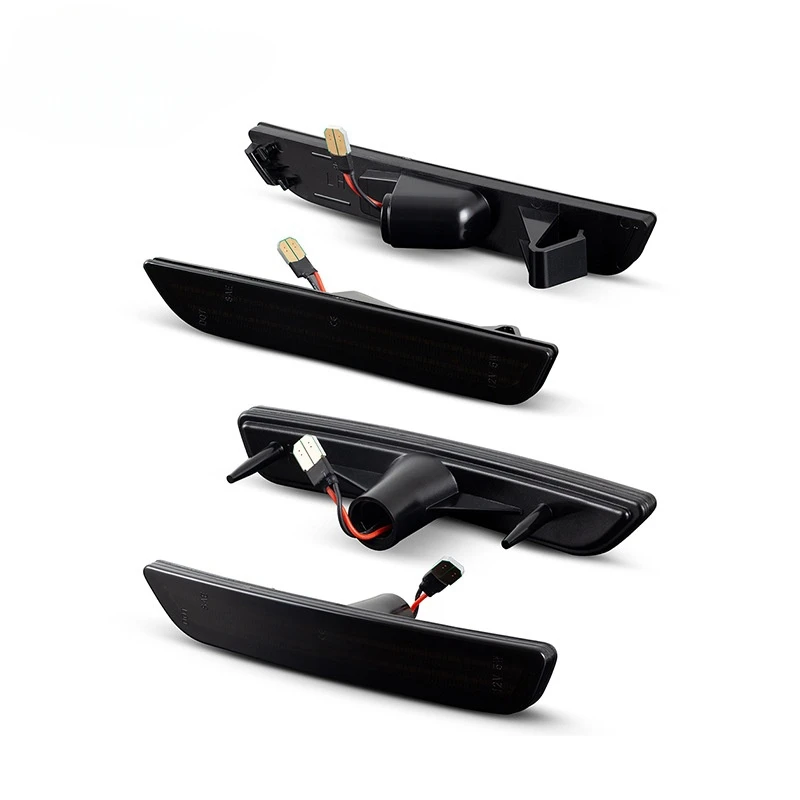 4PCS Smoked Lens Front Rear LED Side Marker Lights For Ford Mustang 2010-2014