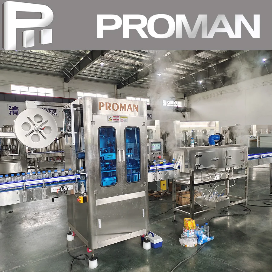 Full Automatic PET Bottle PVC Label Sleeve Shrink Labeling Machine with Steam Tunnel