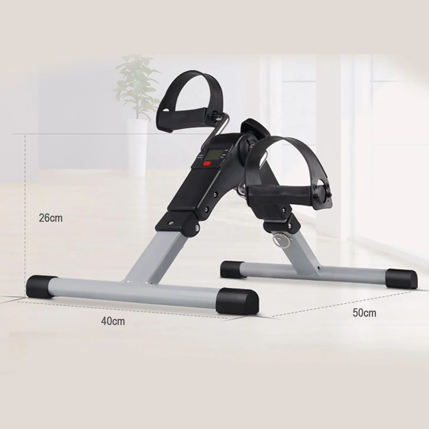 Portable Mini Home Pedal Exercise Bike under Desk Folding Arm/Leg Workout Bike with LCD Monitor for Gym Use