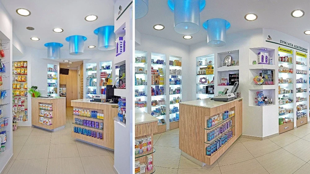 Modern Medical Store Retail Pharmacy Shop Interior Design Display Furniture