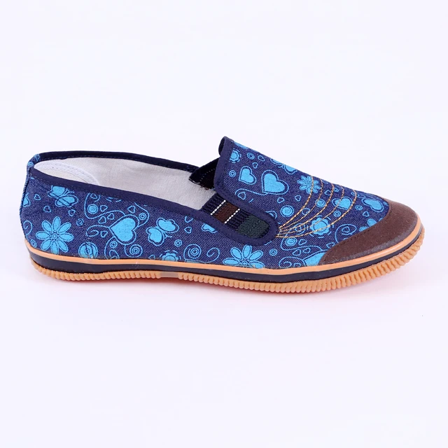 China Factory Supplier Cheap Fashion Embroidered Canvas Sneakers Casual Daily Walking Working Ladies Women Rubber Slip On Shoes