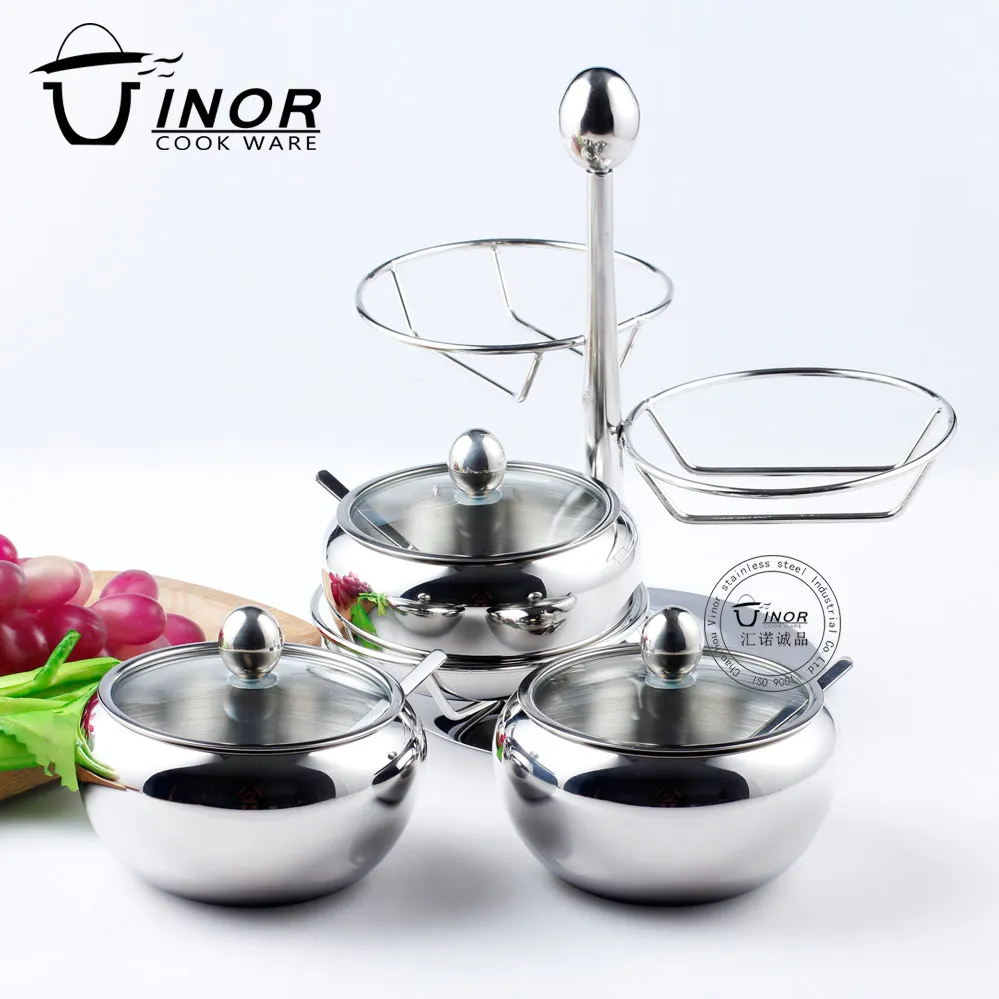 seasoning container salt and pepper set from stainless steel