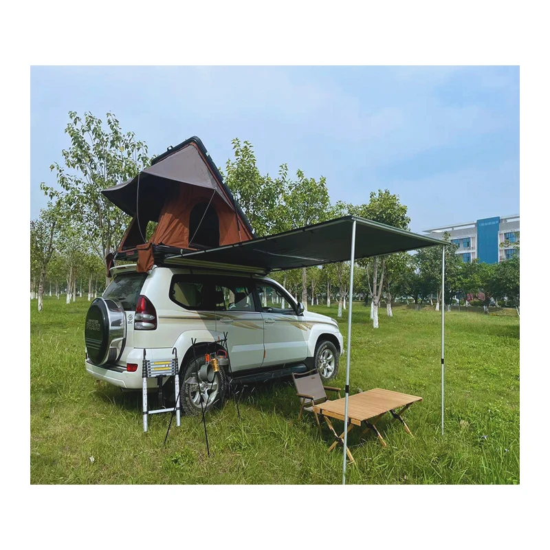 Easy to install roof rack mounted car side awning tent