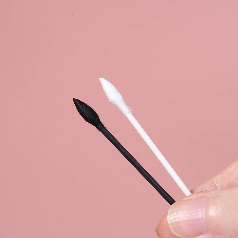 
Lameila 300pcs 2 in 1 wholesale personal care ear cleaning cotton swab paper stick black and white cotton buds A655 