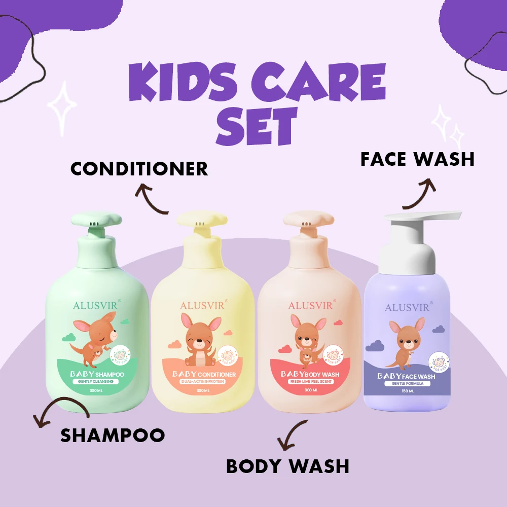 Oem/odm Kids Hair Shampoo and Conditioner Face Wash Body Sets Nourihsing Cleansing Baby Care Set Private Label