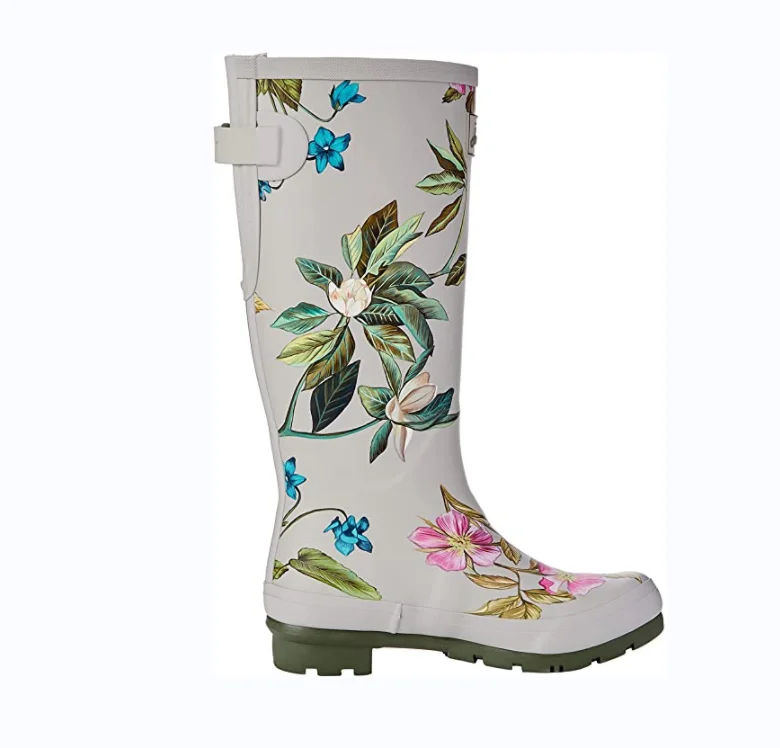Printing waterproof thick wear resistant ladies wellies rubber rain boots garden boots work boots