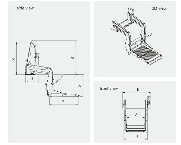 DN-880U Hydraulic Dual Arm Wheelchair Lift for Van and Minibus
