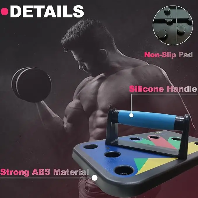 Push Up Board Foldable Push Up Stands for Men & Women, Color-Coded Push Up Board Portable For Fitness  Gym Non-slip Upper Body