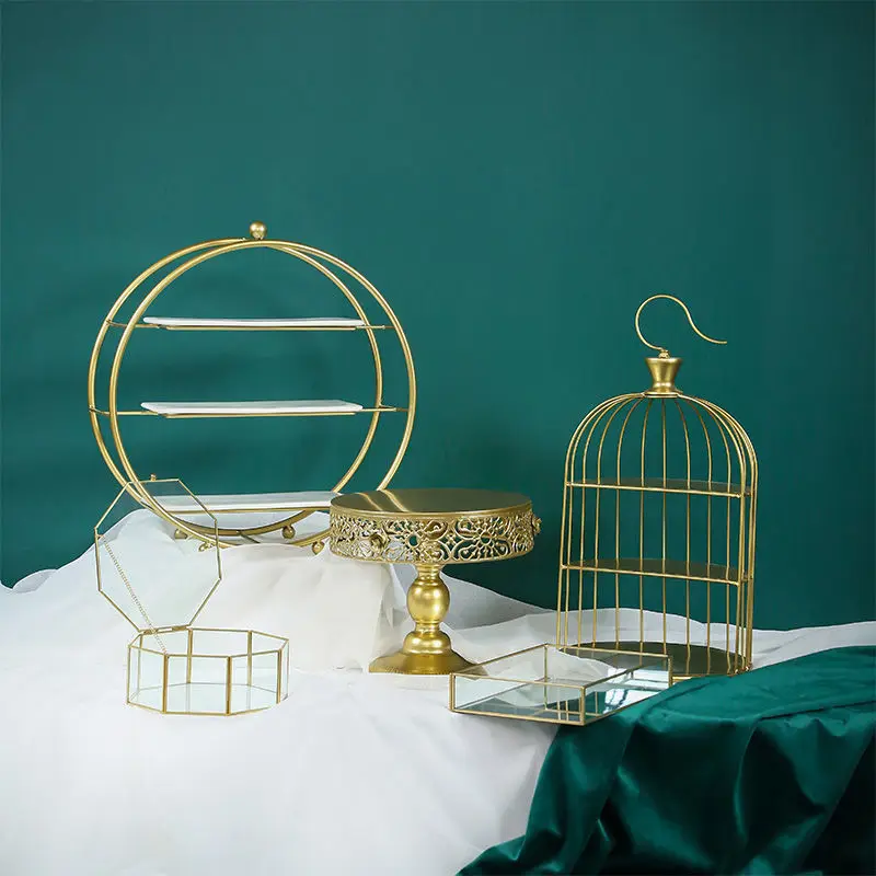 Gold cake stands for wedding cakes festive& party supplies presentation gateau stitching colors dessert display set stand
