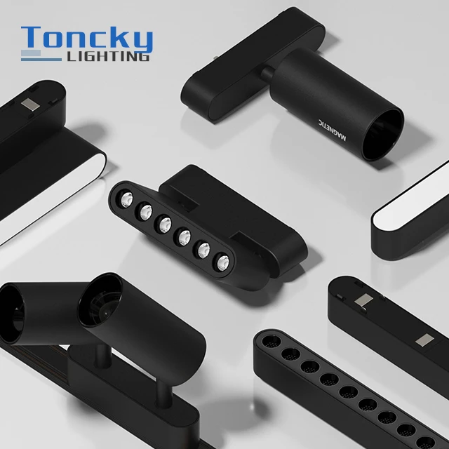 High quality smart tuya 30w cob led magnetic track spot light 4 wire led track light linear spot led magnetic light for gallery