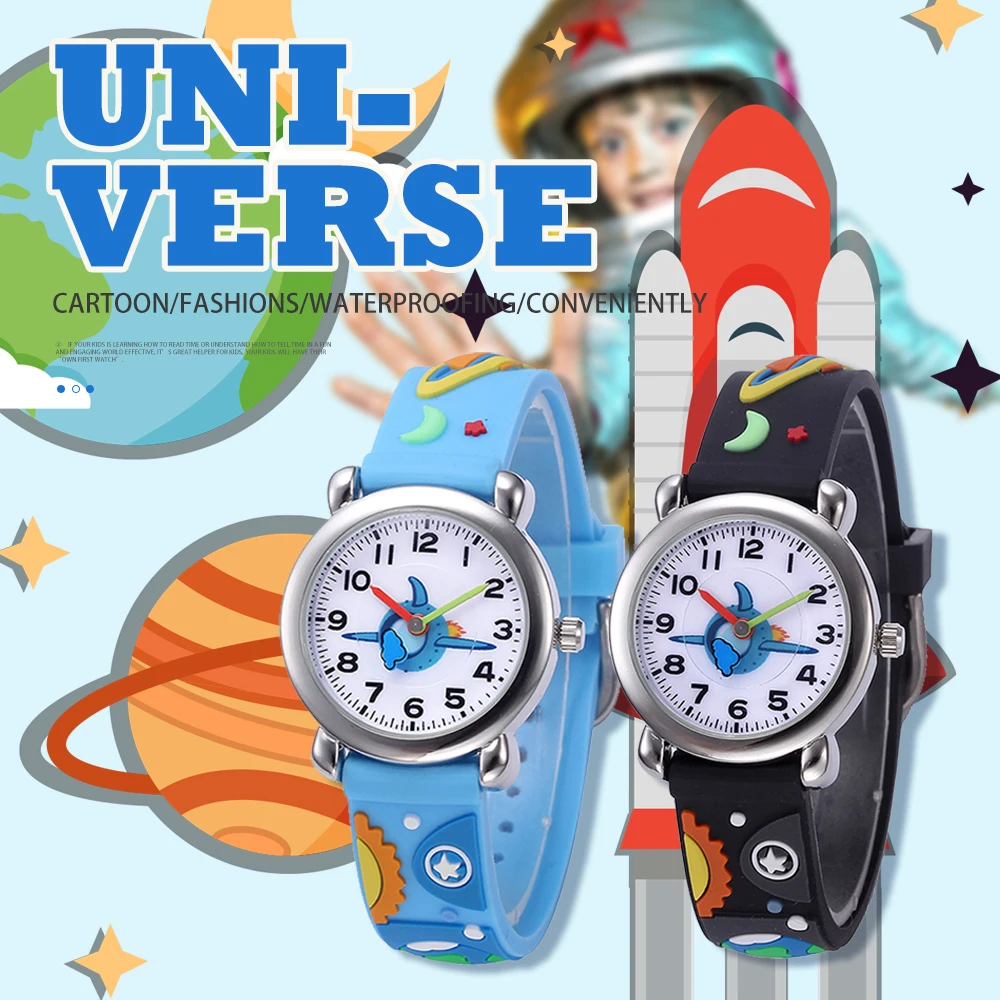 fashion planet universe cartoon themed cute kids watches 30m waterproof popular cartoon children watch sports oem quartz watch